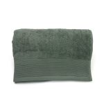 Toalla lisa de rizo Jade 100% algodón-Vicente Barcelo Baño-Kaki-100 x 150 cm